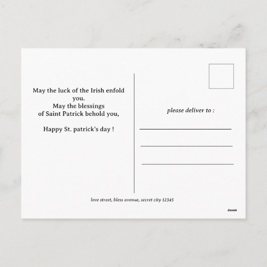 Elegante Shamrock St. Patrick's Day Familiefoto Feestdagenkaart (Achterkant)