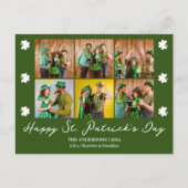 Elegante Shamrock St. Patrick's Day Familiefoto Feestdagenkaart (Voorkant)