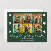 Elegante Shamrock St. Patrick's Day Familiefoto Feestdagenkaart (Voorkant / Achterkant)
