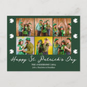 Elegante Shamrock St. Patrick's Day Familiefoto Feestdagenkaart (Voorkant)