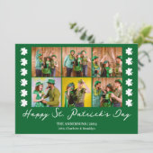 Elegante Shamrock St. Patrick's Day Familiefoto Feestdagenkaart (Staand voorkant)