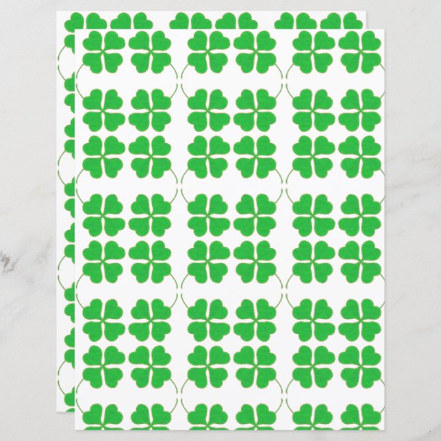 Elegante Shamrocks bijgesneden in goud Scrapbook P (Voorkant / Achterkant)