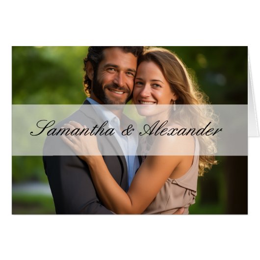 Elegante Sheer Overlay Foto Bruiloft (Voorkant Horizontaal)