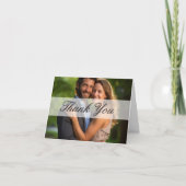 Elegante Sheer Overlay Foto Bruiloft Bedankkaart (Voorkant)