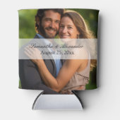 Elegante Sheer Overlay Foto Bruiloft Blikjeskoeler (Voorkant)