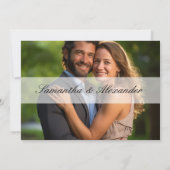 Elegante Sheer Overlay Foto Bruiloft Kaart (Achterkant)