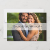 Elegante Sheer Overlay Foto Bruiloft Kaart (Achterkant)