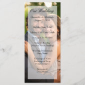 Elegante Sheer Overlay Foto Bruiloft Programmakaart (Voorkant)