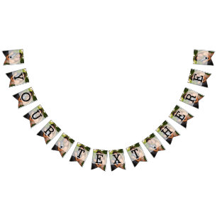 Elegante Sheer Overlay Foto Bruiloft Vlaggetjes