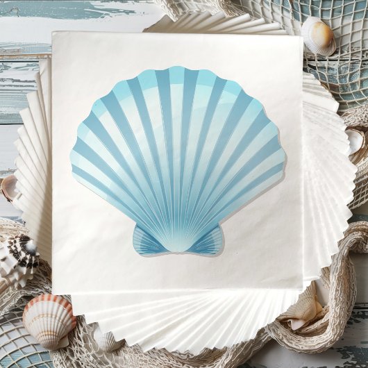 Elegante Shell Beach Blue Nautische bruiloft Servet