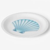 Elegante Shell Beach Nautisch Blauw Huwelijk Papieren Bordje (Gekanteld)