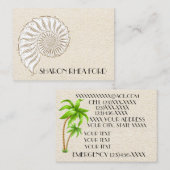 Elegante Shell belkaart / Contacten / Zakelijk Contactkaartje (Voorkant / Achterkant)