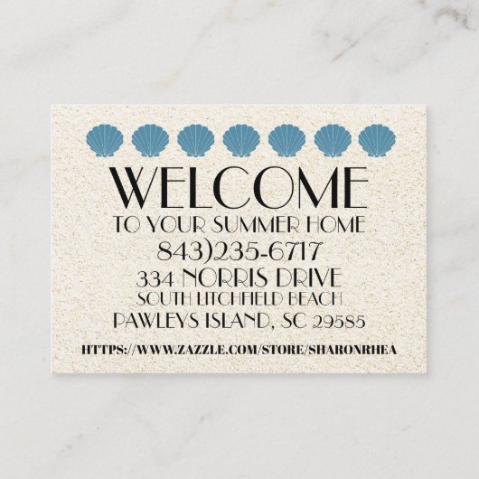 Elegante Shell belkaart / Contacten / Zakelijk Contactkaartje (Achterkant)