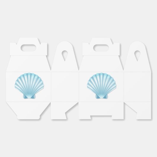 Elegante Shell Blauw Nautisch Strand Huwelijksfees Bedankdoosjes (Ongevouwen)