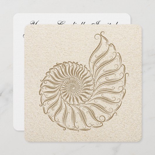 Elegante Shell bruiloft uitnodiging (Voorkant / Achterkant)