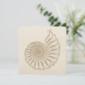 Elegante Shell bruiloft uitnodiging (Staand voorkant)