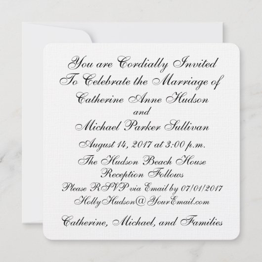 Elegante Shell bruiloft uitnodiging (Achterkant)