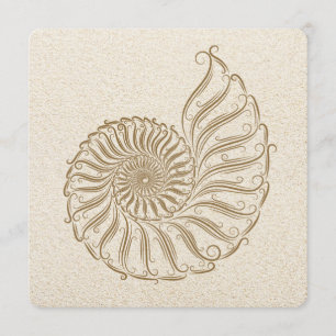 Elegante Shell bruiloft uitnodiging