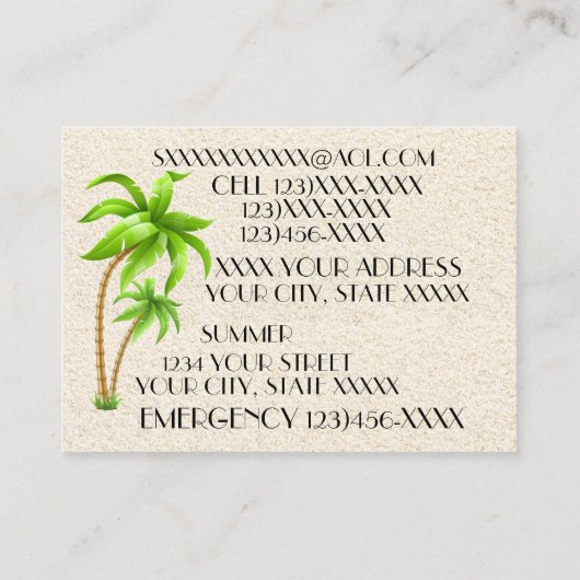 Elegante Shell Contactnummers / Zakelijk Contactkaartje (Achterkant)