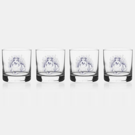 Elegante Sheltie Whisky Glas (Voorkant)