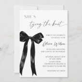 Elegante "She's Tying the Knot" Vrijgezellenfeest Kaart (Voorkant)