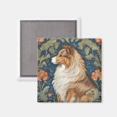 Elegante Shetland Sheepdog William Morris geïnspir Magneet (Voorkant / Achterkant)