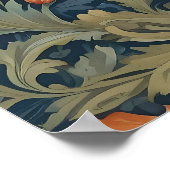 Elegante Shetland Sheepdog William Morris geïnspir Poster (Hoek)