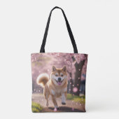 Elegante Shiba Inu Canvas tas (Achterkant)