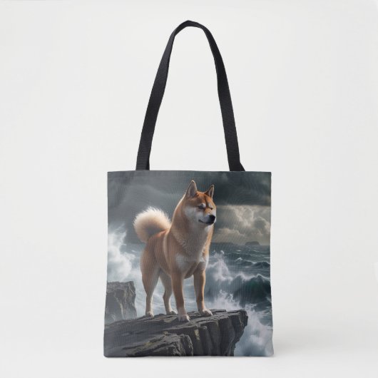 Elegante Shiba Inu Canvas tas (Voorkant)