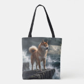 Elegante Shiba Inu Canvas tas (Achterkant)