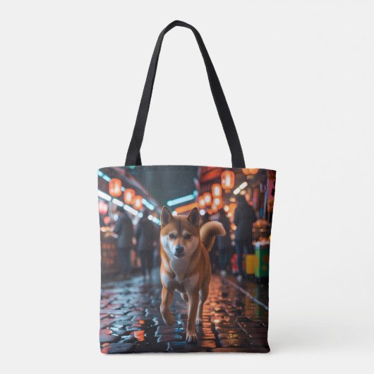 Elegante Shiba Inu Canvas tas (Achterkant)