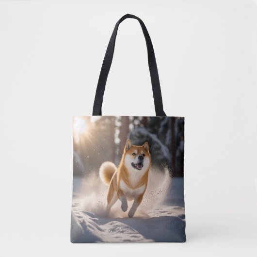 Elegante Shiba Inu Canvas tas (Voorkant)