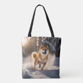 Elegante Shiba Inu Canvas tas (Achterkant)