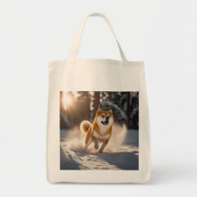 Elegante Shiba Inu kruidenier Canvas tas