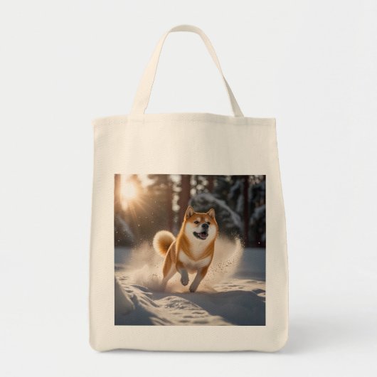 Elegante Shiba Inu kruidenier Canvas tas (Voorkant)