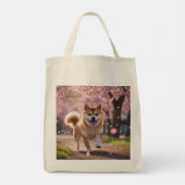 Elegante Shiba Inu kruidenier Canvas tas (Achterkant)