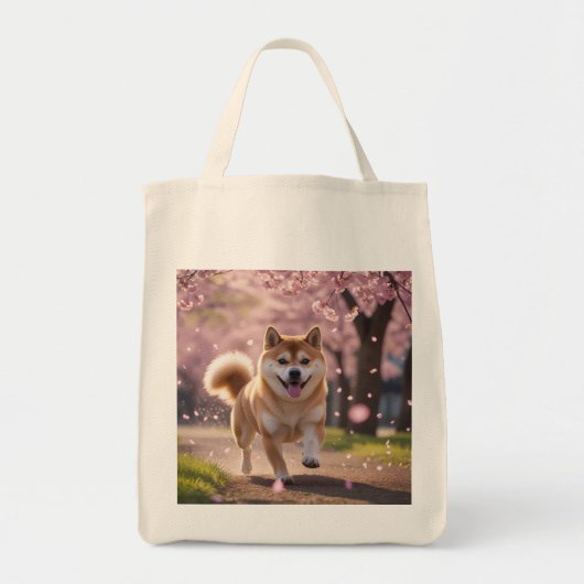 Elegante Shiba Inu kruidenier Canvas tas (Voorkant)