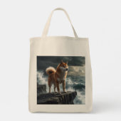 Elegante Shiba Inu kruidenier Canvas tas (Achterkant)