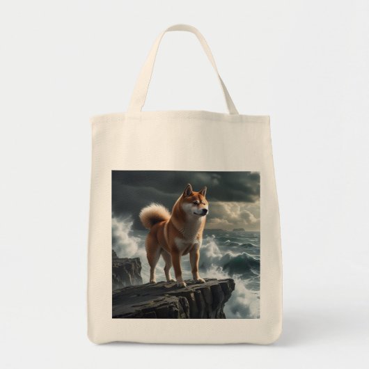 Elegante Shiba Inu kruidenier Canvas tas (Voorkant)