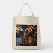 Elegante Shiba Inu kruidenier Canvas tas (Achterkant)