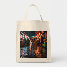Elegante Shiba Inu kruidenier Canvas tas
