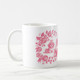 Elegante Shih Tzu Bloem Mok – Roze Vintage Hond
