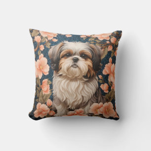 Elegante Shih Tzu hond William Morris geïnspireerd Kussen