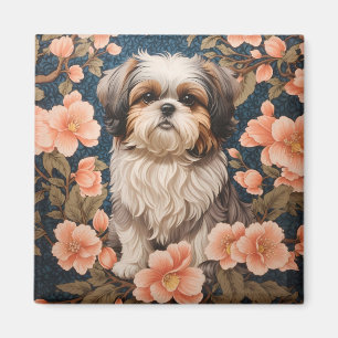 Elegante Shih Tzu hond William Morris geïnspireerd Magneet