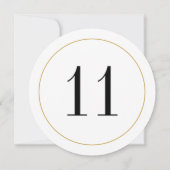 Elegante Shimmer Gold Circle tafel nummer 11 Kaart (Achterkant)