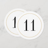Elegante Shimmer Gold Circle tafel nummer 11 Kaart (Voorkant / Achterkant)