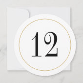 Elegante Shimmer Gold Circle tafel nummer 12 Kaart (Voorkant)