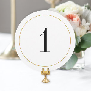 Elegante Shimmer Gold Circle tafel nummer 1 Kaart