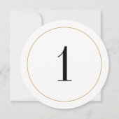 Elegante Shimmer Gold Circle tafel nummer 1 Kaart (Achterkant)