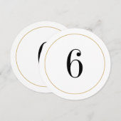 Elegante Shimmer Gold Circle tafel nummer 6 Kaart (Voorkant / Achterkant)